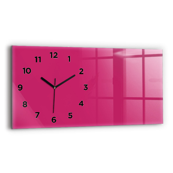 Horloge murale horizontale Couleur rose vif