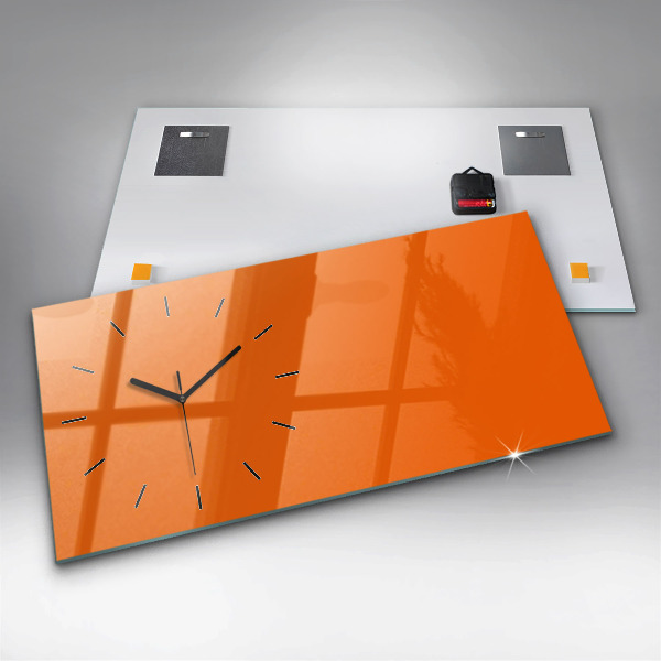 Horloge murale horizontale Couleur orange