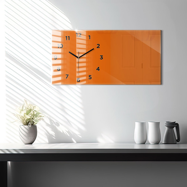 Horloge murale horizontale Couleur orange
