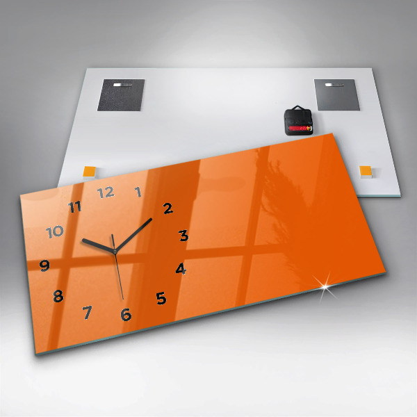 Horloge murale horizontale Couleur orange