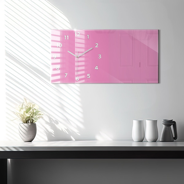 Horloge murale horizontale Couleur rose