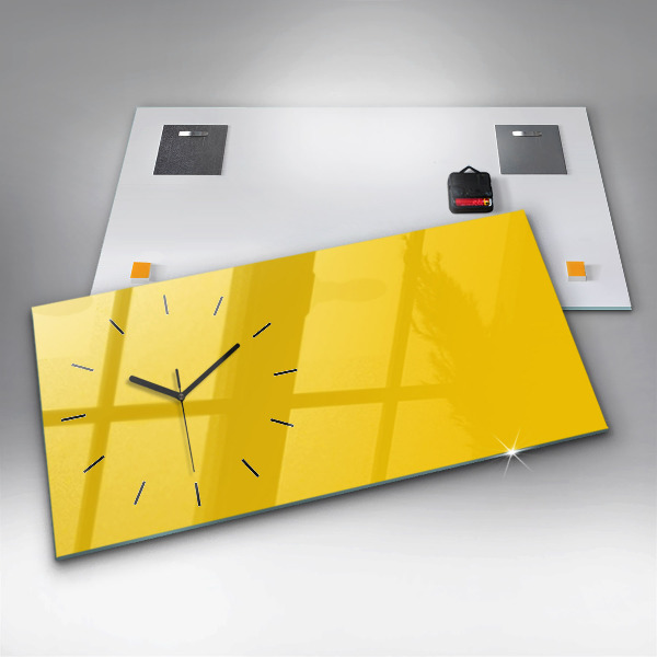 Horloge murale horizontale Couleur jaune clair