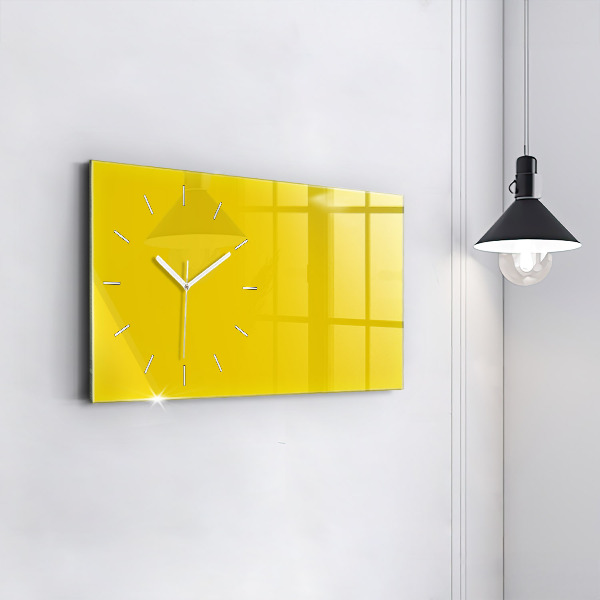 Horloge murale horizontale Couleur jaune clair