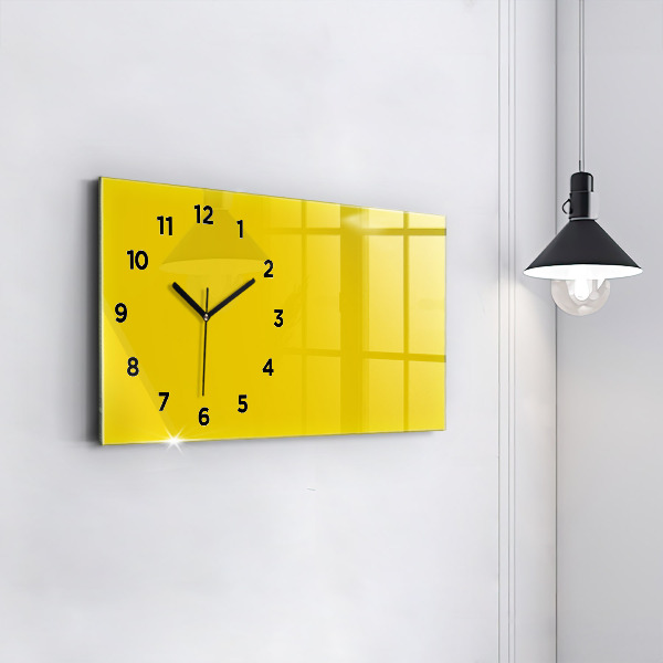 Horloge murale horizontale Couleur jaune clair