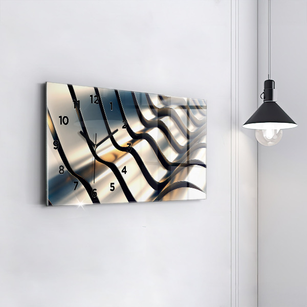 Horloge murale horizontale Motif argenté