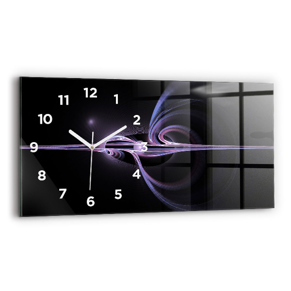 Horloge murale horizontale Abstraction violette