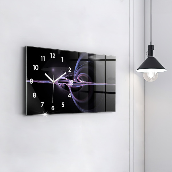Horloge murale horizontale Abstraction violette