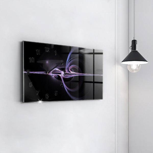 Horloge murale horizontale Abstraction violette