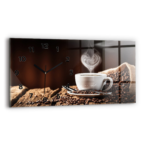 Horloge murale horizontale Une tasse de café