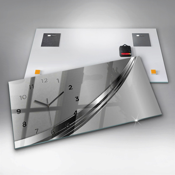 Horloge murale horizontale Lignes argentées