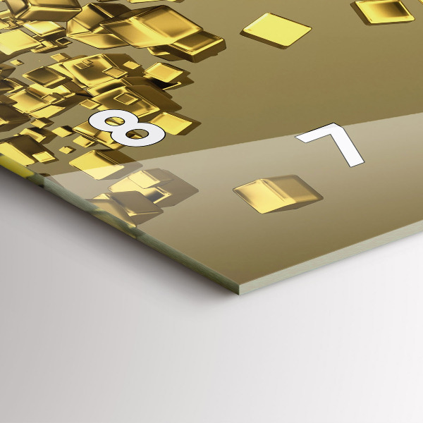 Horloge murale horizontale Carrés dorés