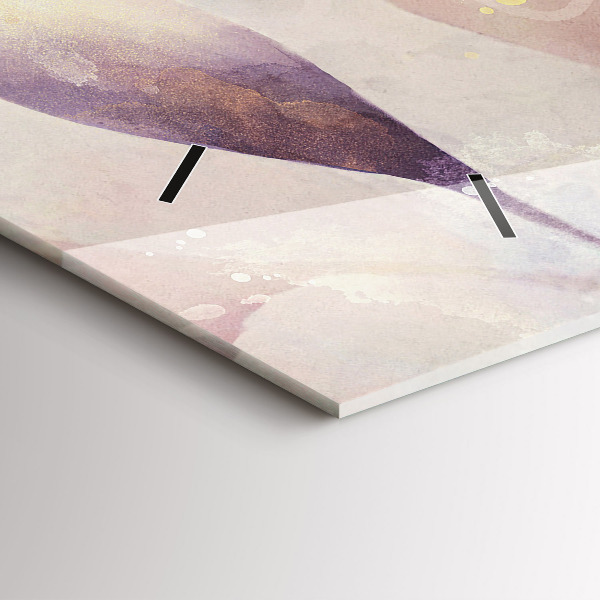 Horloge murale horizontale Feuilles bohèmes abstraites