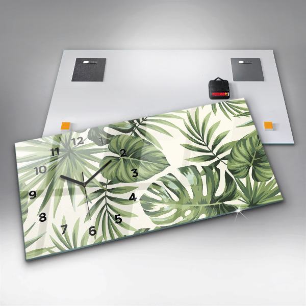 Horloge murale horizontale Motif tropical