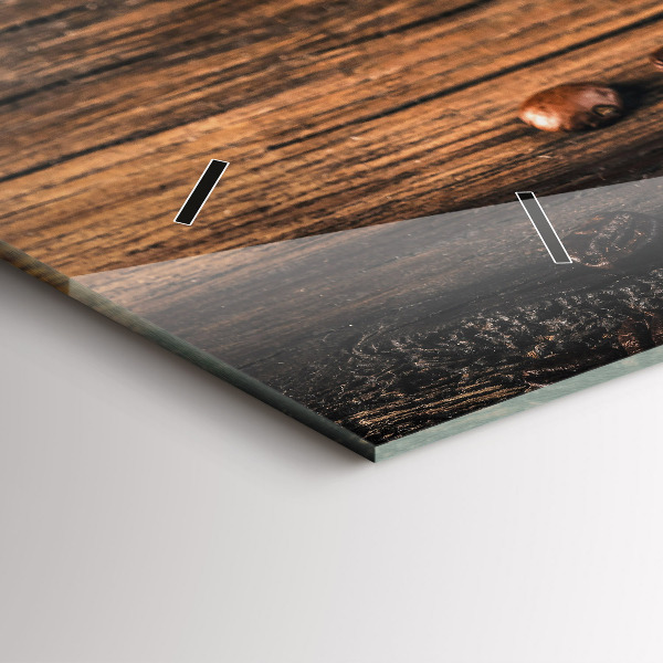 Horloge murale horizontale Tasse et grains de café