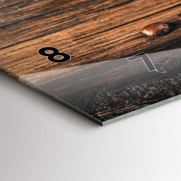 Horloge murale horizontale Tasse et grains de café