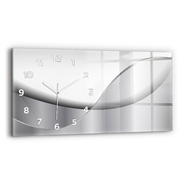 Horloge murale horizontale Abstraction argentée