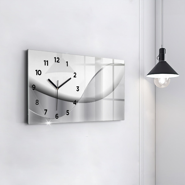 Horloge murale horizontale Abstraction argentée