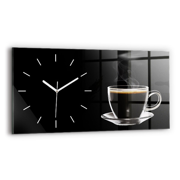 Horloge murale horizontale Café noir