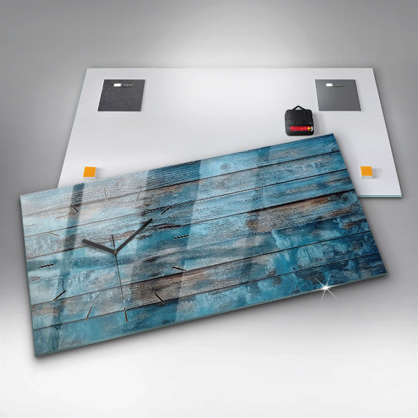 Horloge murale horizontale Tableaux bleus