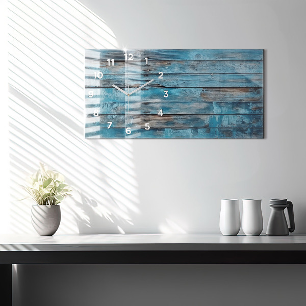 Horloge murale horizontale Tableaux bleus