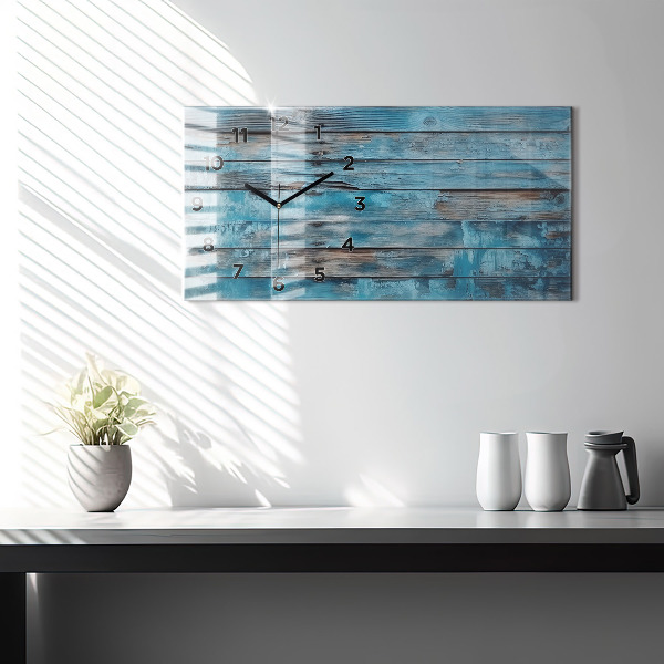 Horloge murale horizontale Tableaux bleus