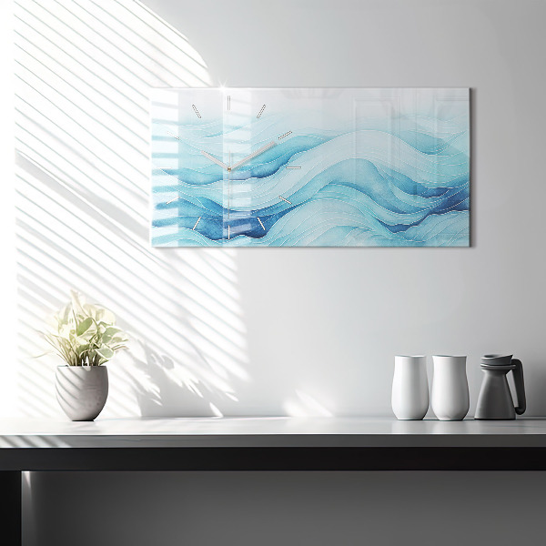 Horloge murale horizontale Nuages bleus