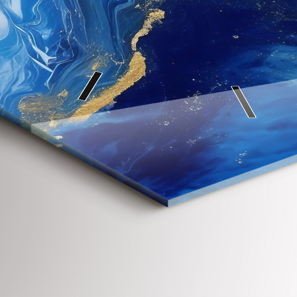 Horloge murale horizontale marbre bleu