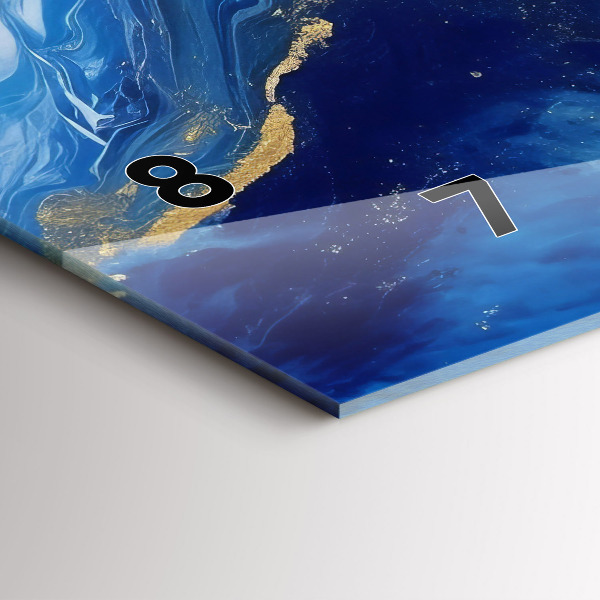 Horloge murale horizontale marbre bleu