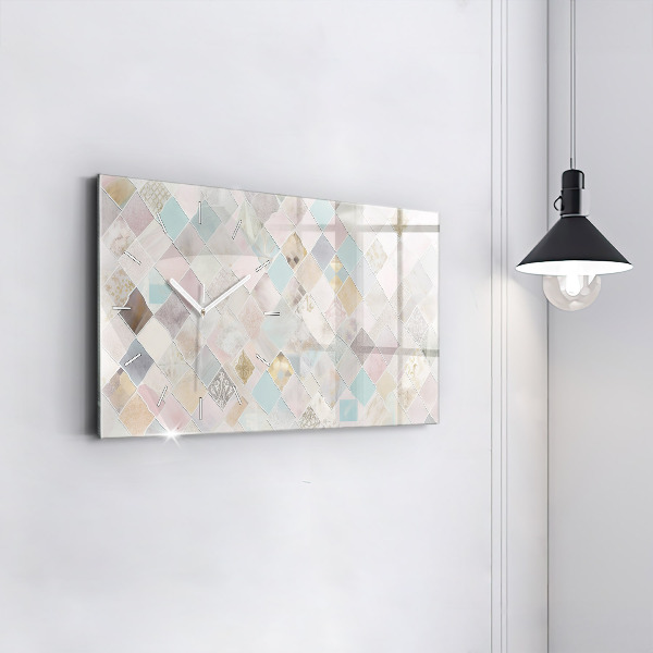 Horloge murale horizontale Tuiles colorées