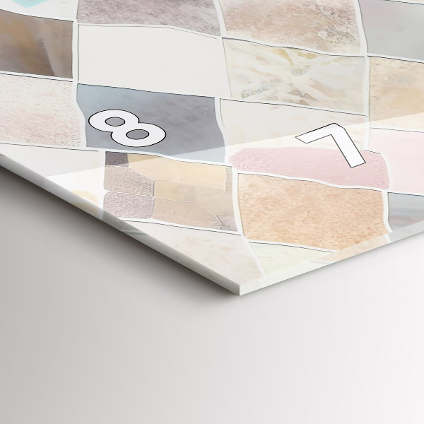 Horloge murale horizontale Tuiles colorées