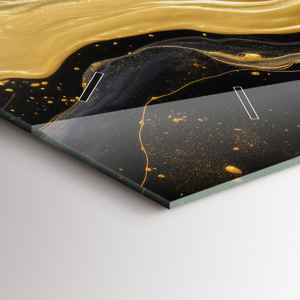 Horloge murale horizontale marbre doré