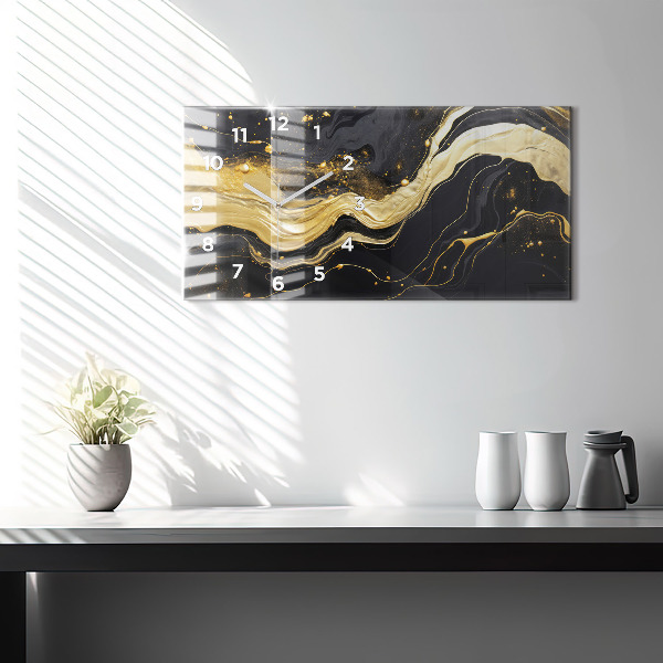 Horloge murale horizontale marbre doré