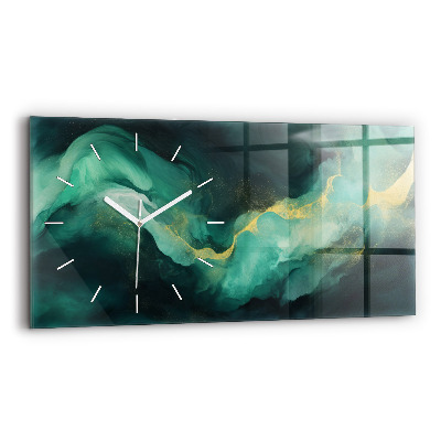 Horloge murale horizontale marbre vert