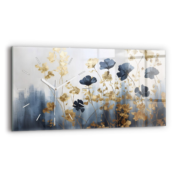 Horloge murale horizontale Fleurs abstraites