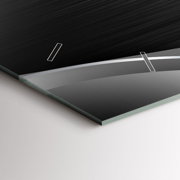 Horloge murale horizontale Lignes noires et argentées