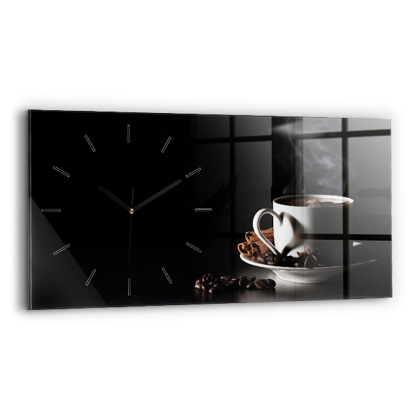 Horloge murale horizontale Une tasse de café