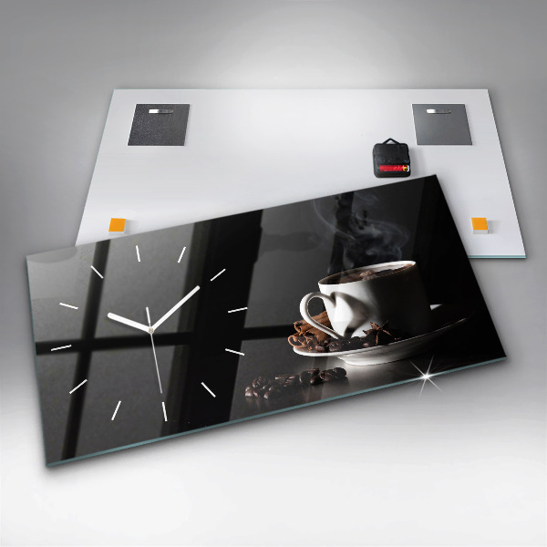Horloge murale horizontale Une tasse de café