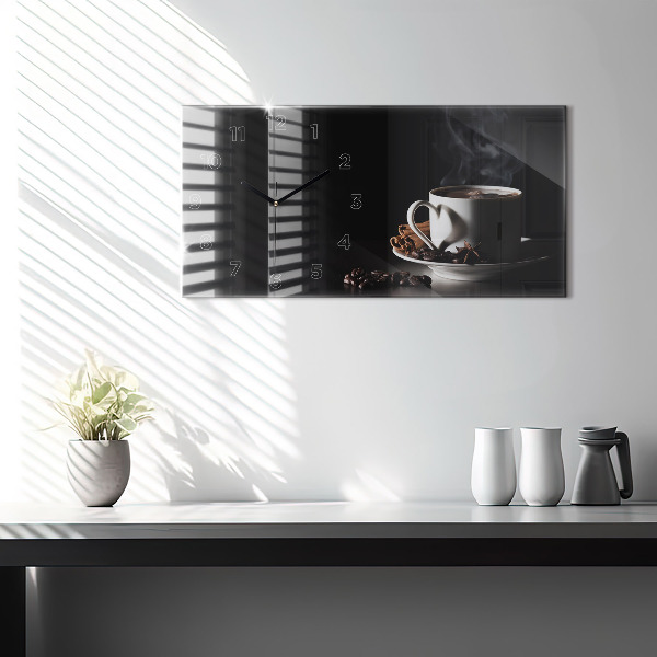 Horloge murale horizontale Une tasse de café