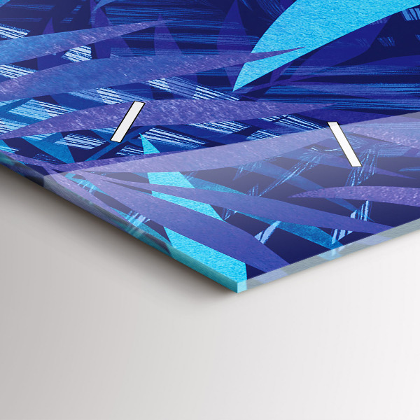 Horloge murale horizontale Feuilles bleues