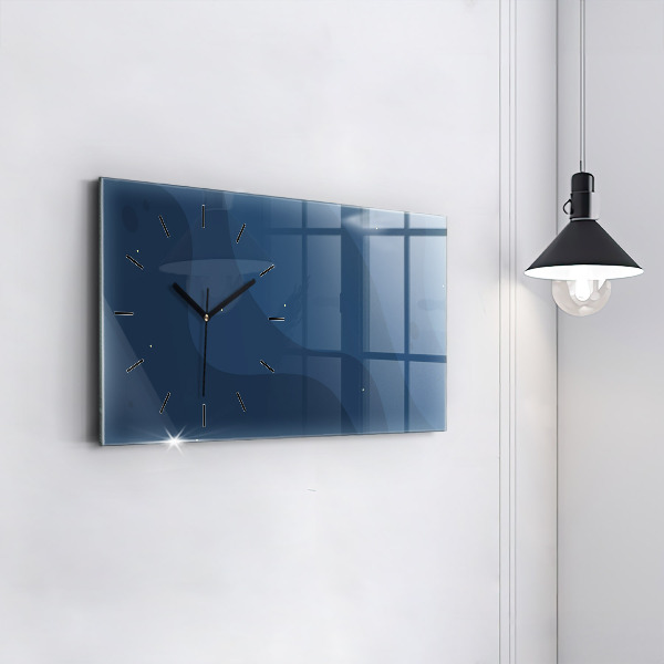 Horloge murale horizontale Vagues bleues