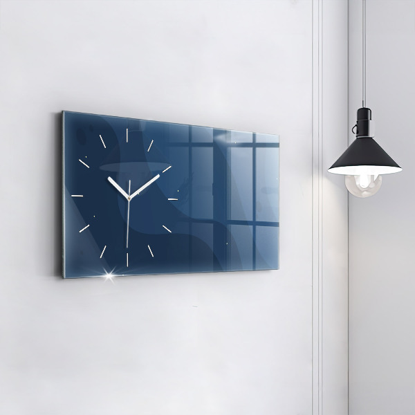 Horloge murale horizontale Vagues bleues