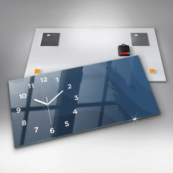 Horloge murale horizontale Vagues bleues