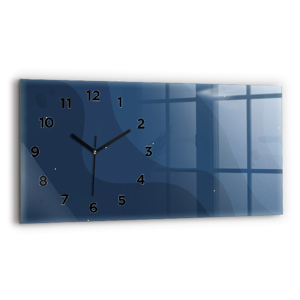 Horloge murale horizontale Vagues bleues