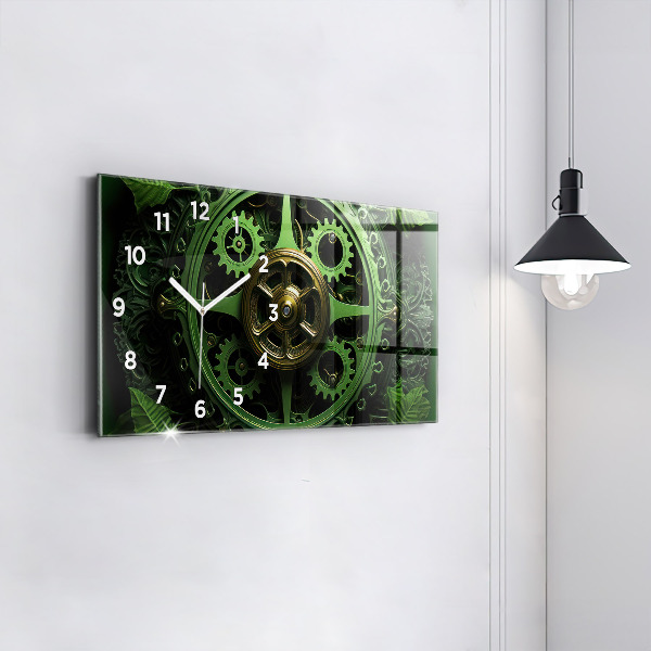 Horloge murale horizontale Mécanisme vert