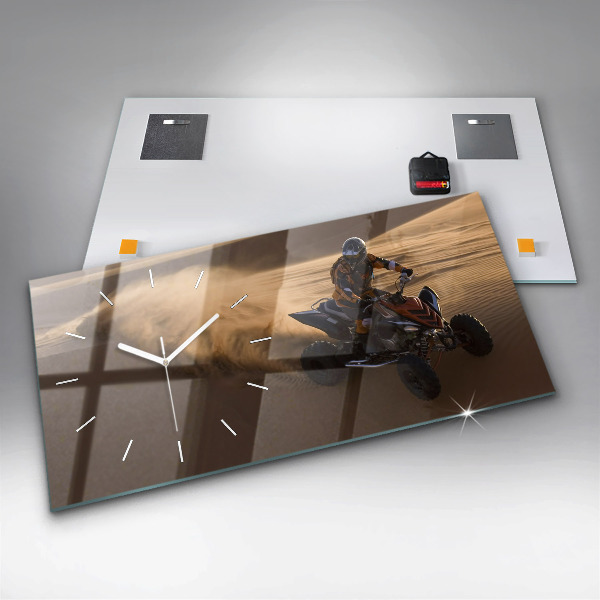 Horloge rectangulaire horizontale Quad dans le désert