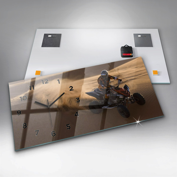 Horloge rectangulaire horizontale Quad dans le désert