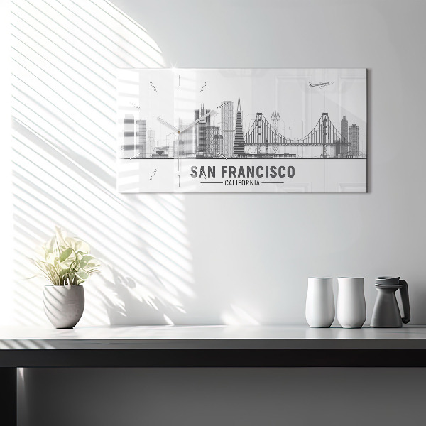 Horloge rectangulaire horizontale Horizon de San Francisco