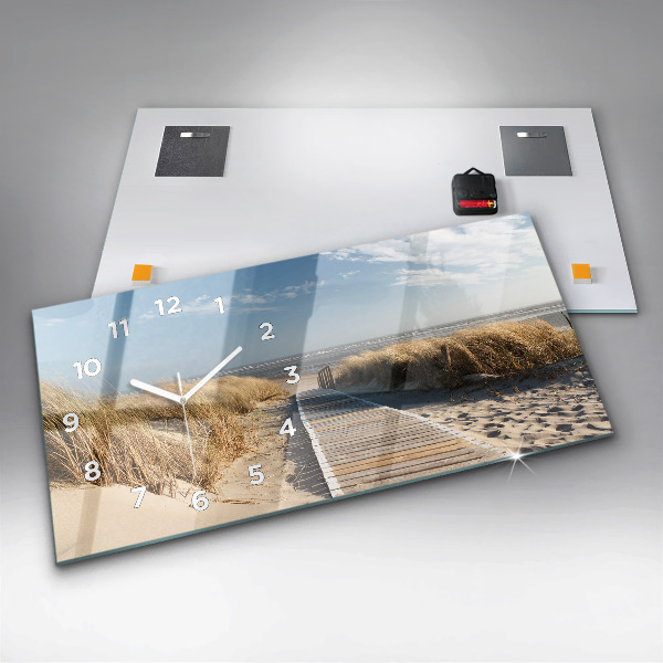 Horloge rectangulaire horizontale Vue de la plage