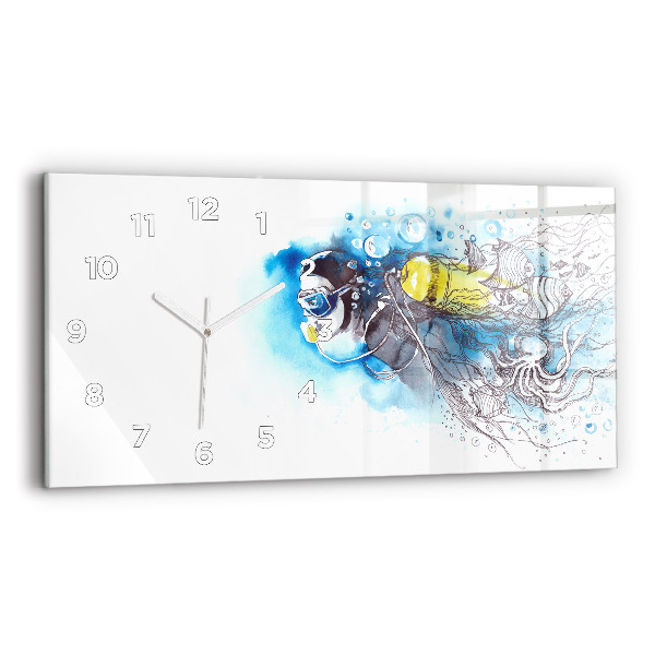 Horloge rectangulaire horizontale La vie des poissons sous-marins
