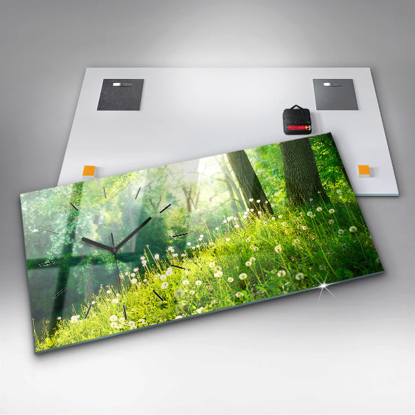 Horloge rectangulaire horizontale Nature printanière